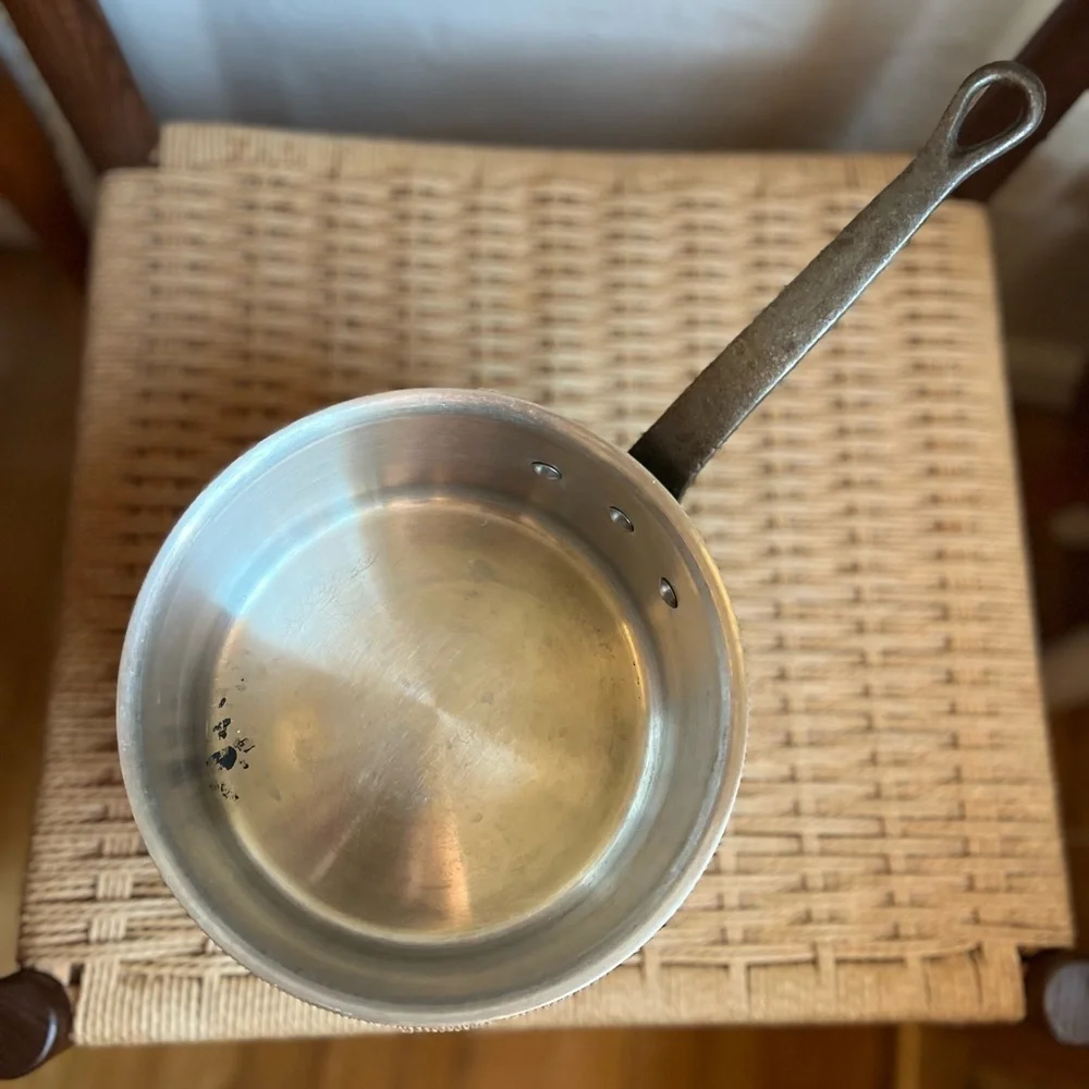 Vintage French Aluminum Saucepan Made in France | Iron Handle | Bistro Cookware